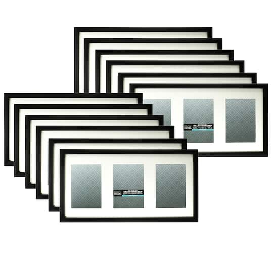 12 Pack: Black 3-Opening 5&#x22; x 7&#x22; Collage Frame with Mat, Aspect by Studio D&#xE9;cor&#xAE;